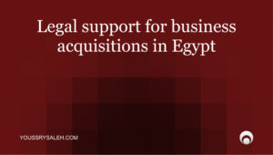 Legal support for business acquisitions in Egypt, including due diligence, contracts, approvals, closing, and post-acquisition risks. buy a business Egypt legal process
